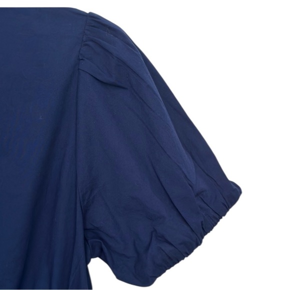 NEW J. CREW Factory Collared short-sleeve‎ tie-waist mini dress Navy Blue Size 6 - Picture 5 of 7